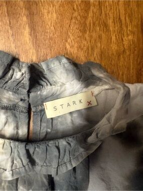 Stark X Women's Light Gray Blouse - Elegant Ruffled Neck